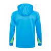 Brésil Hoodie Sweat d'Entraînement Quarter-Zip 2024-25 Bleue Pour Enfant